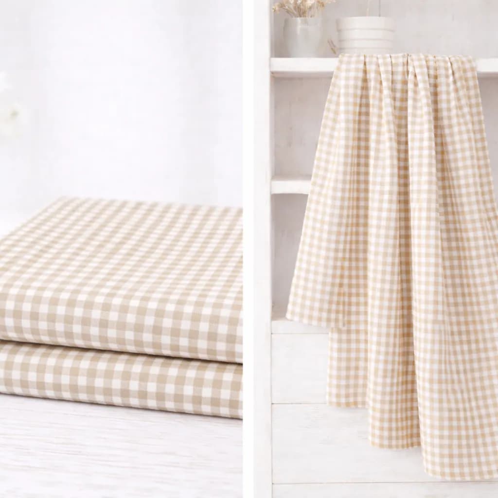 Algodón Vichy “Campo arena” – Cuadro 2,7 mm – 150 cm — imagen 1