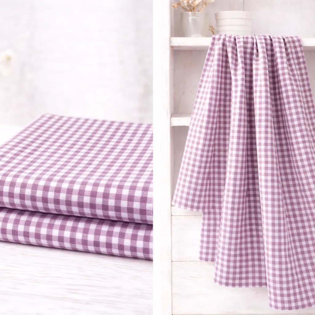 Algodón Vichy “Campo malva” – Cuadro 2,7 mm – 150 cm — imagen 1