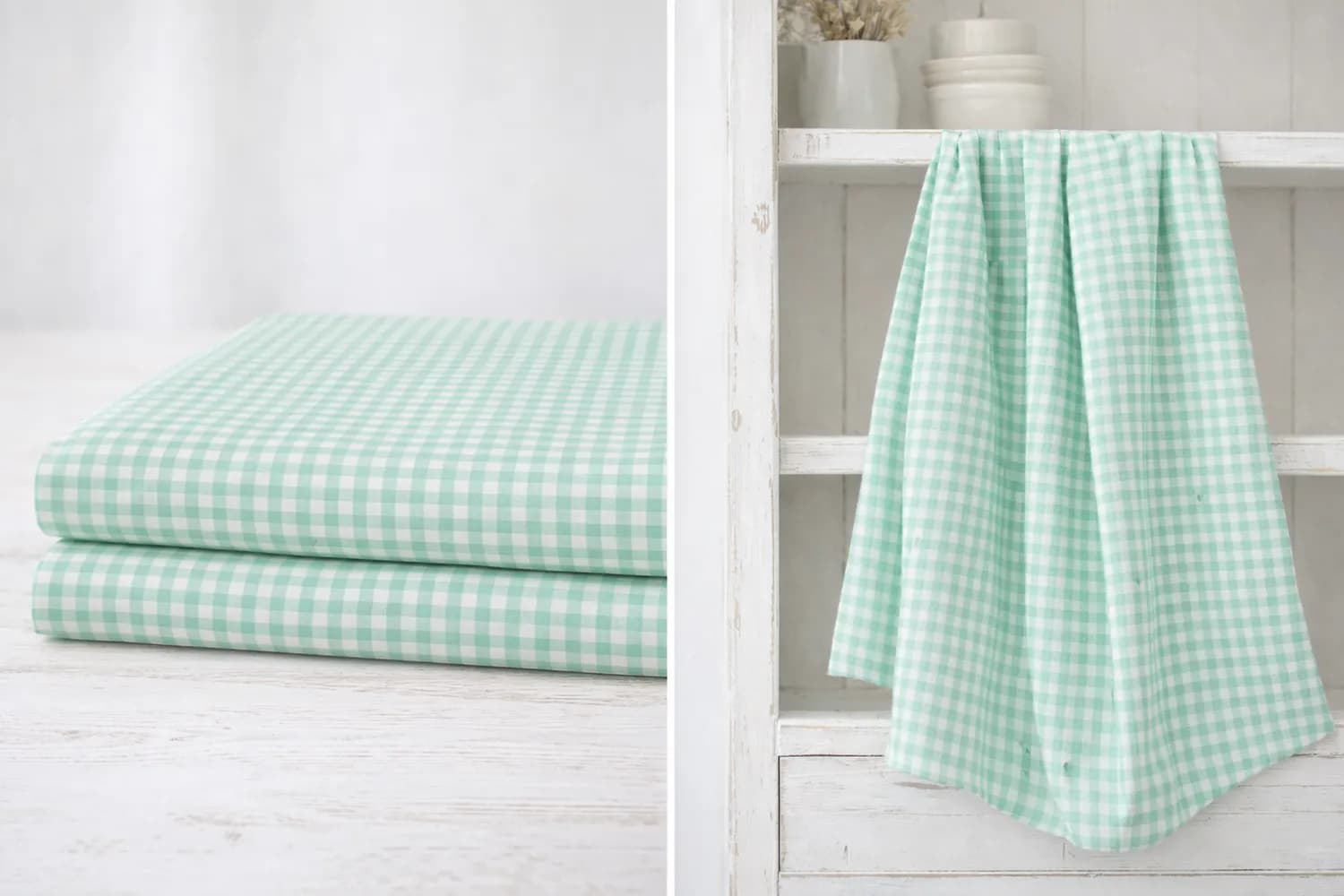 Algodón Vichy “Campo mint” – Cuadro 2,7 mm – 150 cm — imagen 1