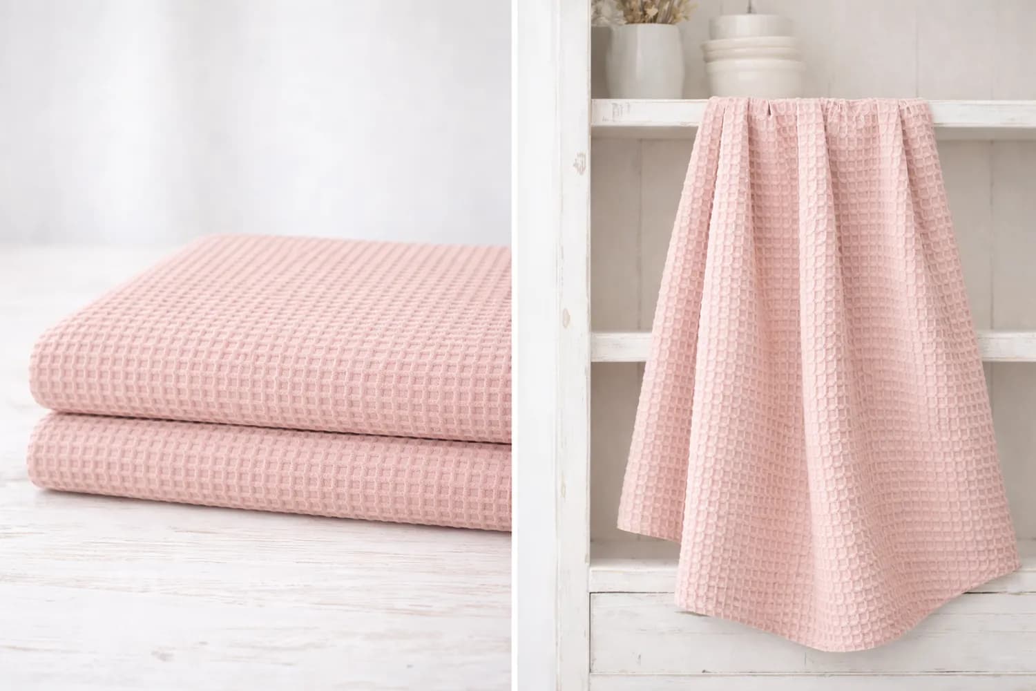 Algodón Waffle “Brisa Rosa claro”- 150 cm ancho — imagen 1