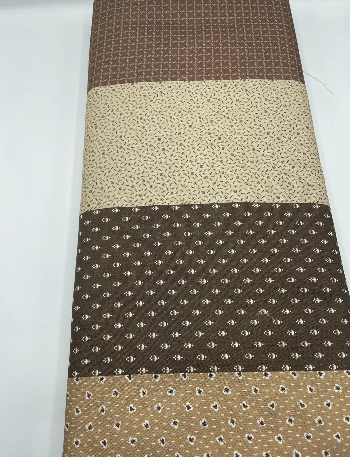 Tela algodón 100% patch franjas marrones — imagen 1